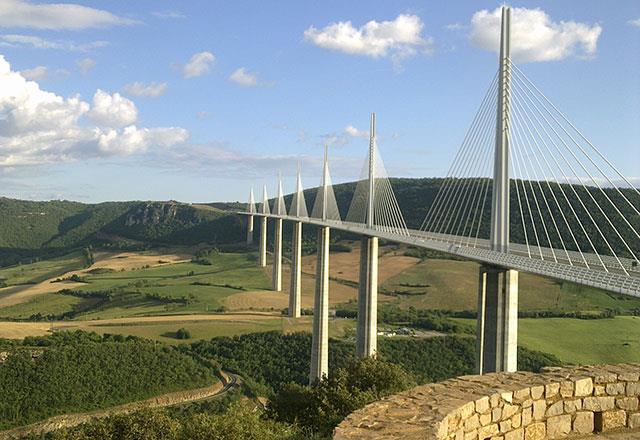 View of the Millau Viaduct from the belvedere
